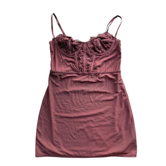 Urban Outfitters Brenna Bustier Mini Dress In The color Chocolate - Picture 6 of 12
